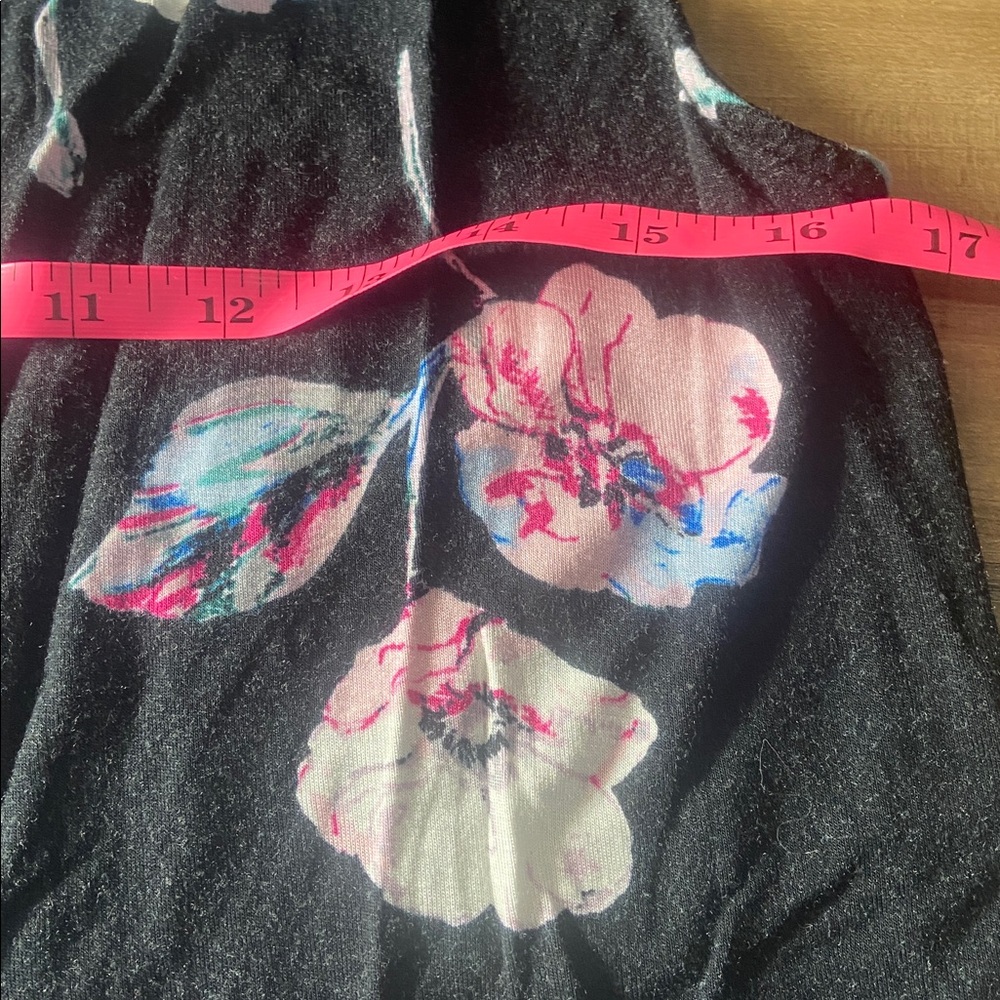 Maurices Black Tank Too with Pink Floral Design - Picture 3 of 5